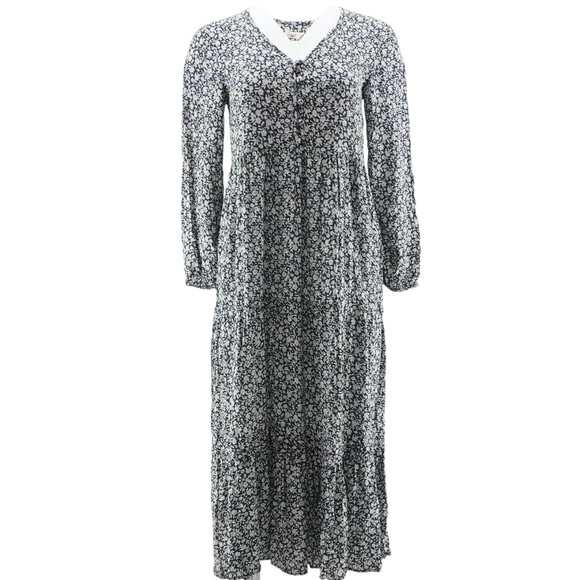 Faherty Isabella Dress Grey in Phantom Ennis Floral Size XS - Picture 8 of 10